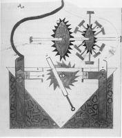 The valve-operated reciprocating suction piston pump with crankshaft-connecting rod mechanism invented by al-Jazari in the 12th century.