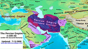 Persia and its neighbors in AD 600.